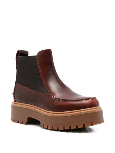 Timberland Leather Platform Boots In Brown