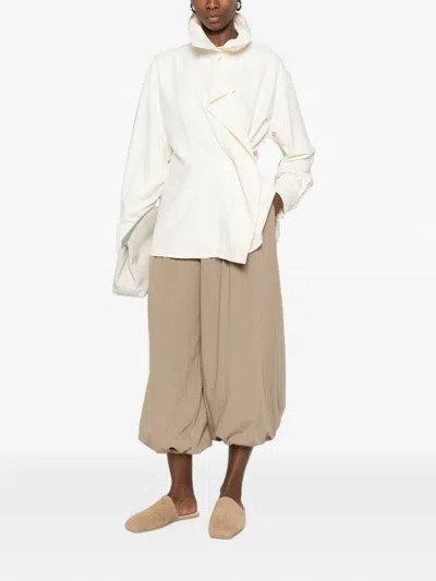 Source Unknown Dhani Ruffled Shirt In Neutral