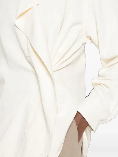 Source Unknown Dhani Ruffled Shirt In Neutral