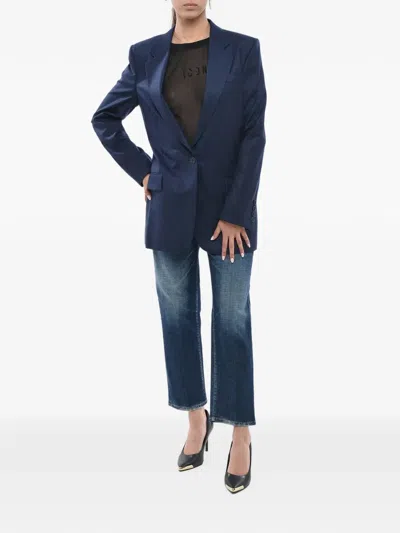 Stella Mccartney Single-breasted Wool Jacket In Blue