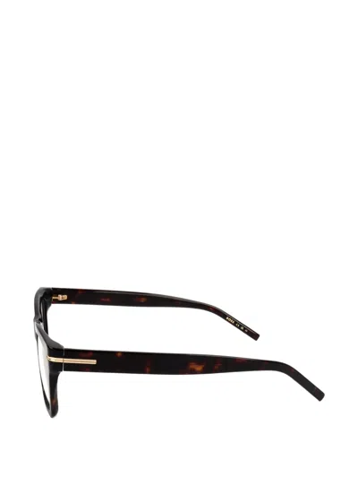 Hugo Boss Tortoiseshell-effect Rectangle-frame Glasses In Multi