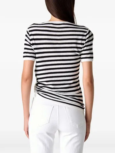 Christopher Esber Orbit Striped Ruched T-shirt In White