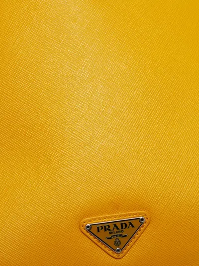 Pre-owned Prada Saffiano Lux Tablet Case In Yellow