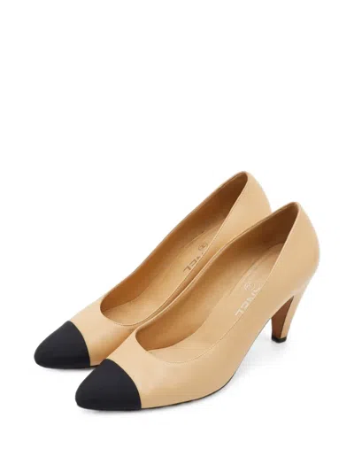 Pre-owned Chanel Cc Cap-toe Pumps In Neutrals