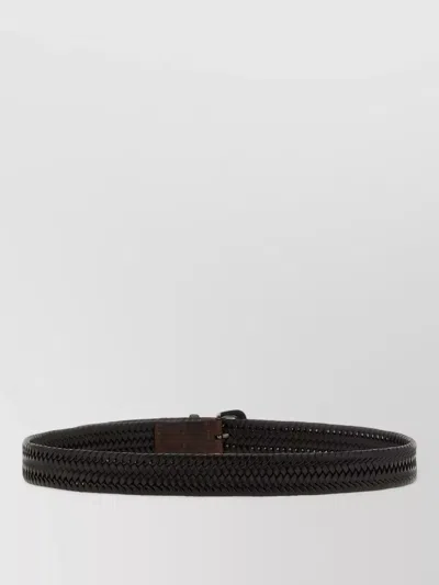 Brunello Cucinelli 'shiny Loop' Belt In Brown