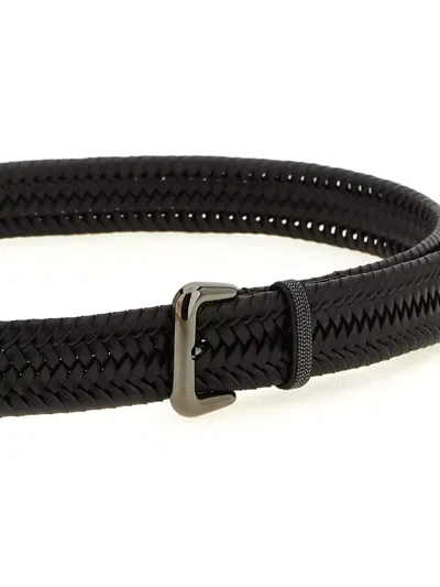 Brunello Cucinelli 'shiny Loop' Belt In Brown