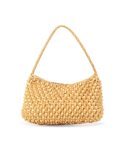 Dragon Diffusion Gold Leather Shoulder Bag In Brown