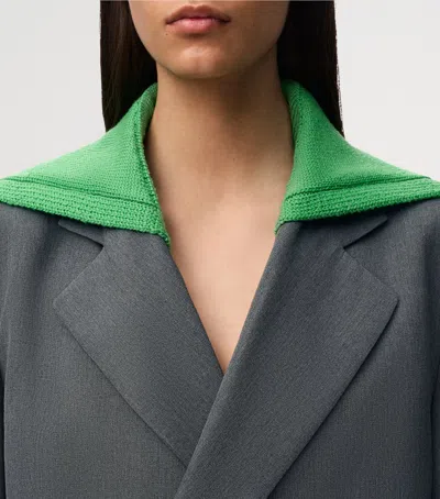 Loewe Wool Layered-sweater Effect Blazer In Gray