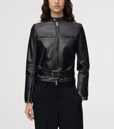 Loewe Leather Biker Jacket In Black
