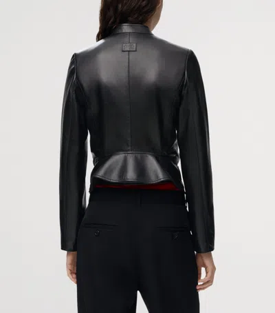 Loewe Leather Biker Jacket In Black