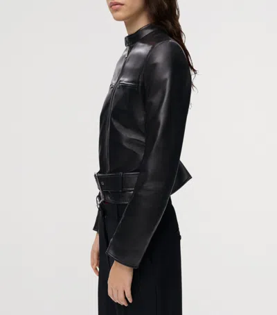 Loewe Leather Biker Jacket In Black
