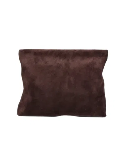Nili Lotan Brown Jerry Rectangular Suede Pouch In Brown