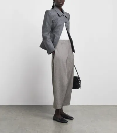 Source Unknown Pintuck Bimba Wide-leg Trousers In Gray