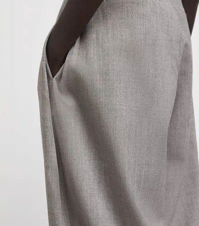 Source Unknown Pintuck Bimba Wide-leg Trousers In Gray
