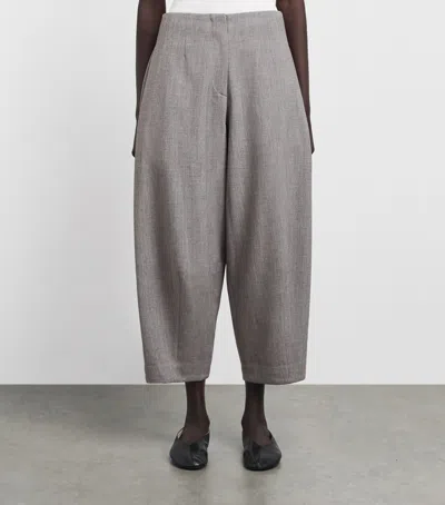 Source Unknown Pintuck Bimba Wide-leg Trousers In Gray