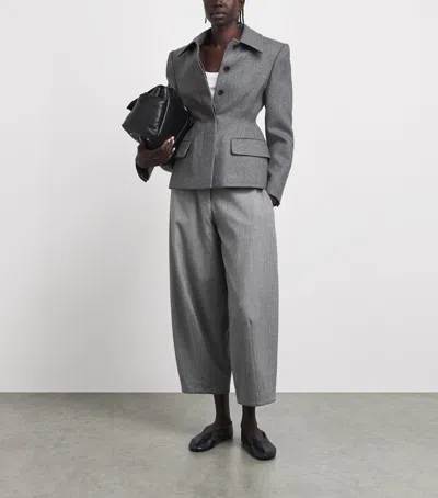 Source Unknown Wool-blend Hourglass Terzo Blazer In Gray