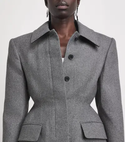 Source Unknown Wool-blend Hourglass Terzo Blazer In Gray