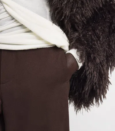 Source Unknown Hopsack Klive Barrel Trousers In Brown