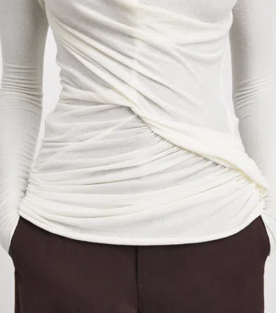 Source Unknown Folgore Asymmetric Draped Top In Ivory