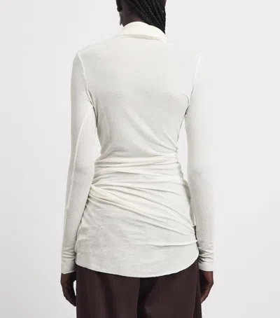 Source Unknown Folgore Asymmetric Draped Top In Ivory
