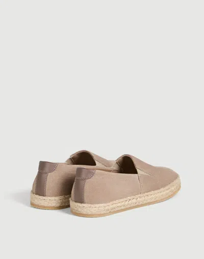 Brunello Cucinelli Suede Slip-ons With Rope Insert In Multi