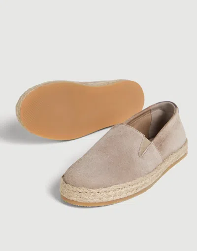 Brunello Cucinelli Suede Slip-ons With Rope Insert In Multi