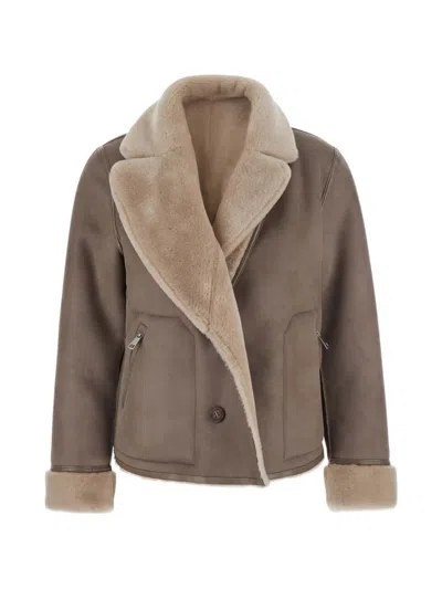 Urbancode Reversible Shearling Jacket In Animal Print
