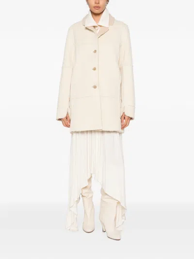 Source Unknown Odera Reversible Shearling Coat In Animal Print