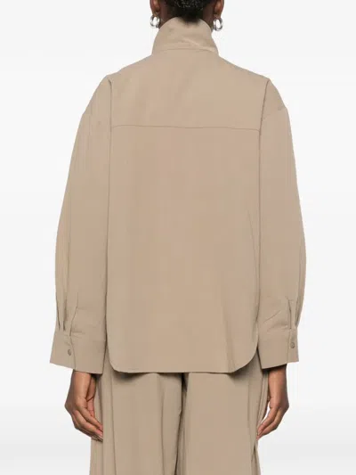 Source Unknown Ruched Shirt In Animal Print