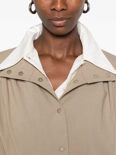Source Unknown Ruched Shirt In Animal Print