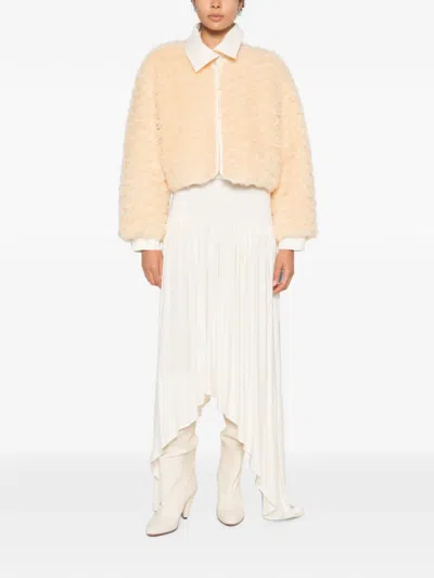 Source Unknown Daye Shearling Cropped Jacket In Animal Print