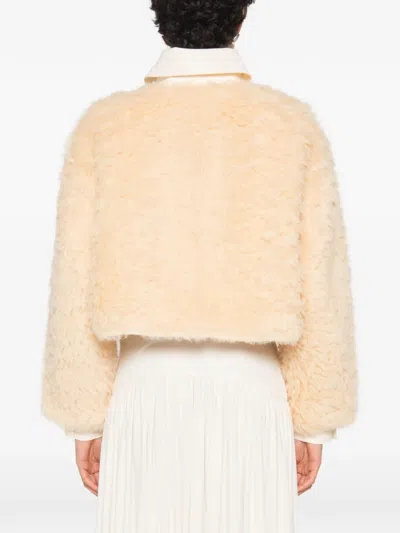 Source Unknown Daye Shearling Cropped Jacket In Animal Print