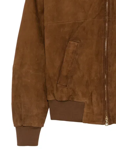 Peuterey Suede Bomber Jacket In Multi