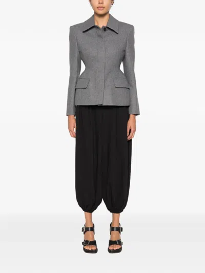 Source Unknown Wool-blend Hourglass Terzo Blazer In Gray