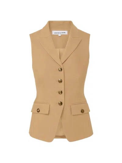 Veronica Beard Benny Single-breasted Vest In Brown