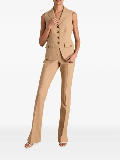 Veronica Beard Benny Single-breasted Vest In Brown