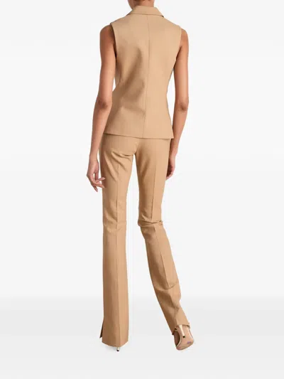 Veronica Beard Benny Single-breasted Vest In Brown