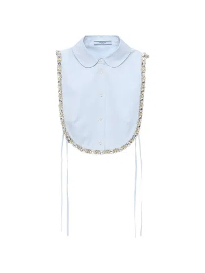 Prada Embroidered Poplin Tie Vest In Multi