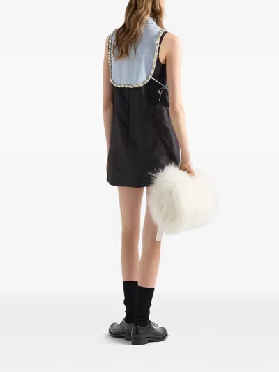 Prada Embroidered Poplin Tie Vest In Multi