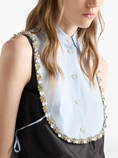 Prada Embroidered Poplin Tie Vest In Multi