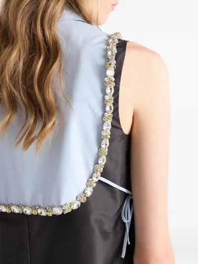 Prada Embroidered Poplin Tie Vest In Multi