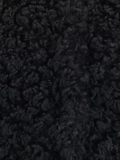 Kristina Ti Plush Curly Polyester Coat In Black
