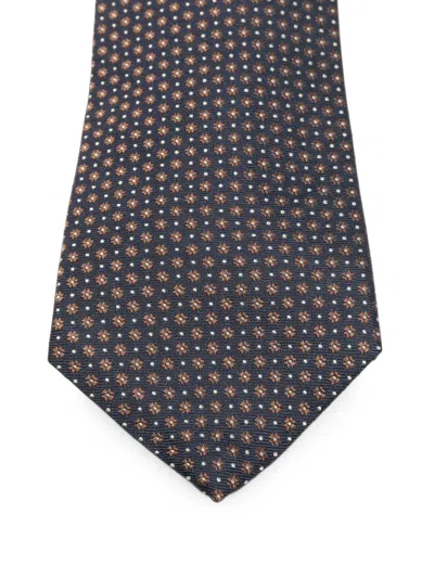 Kiton Geometric-pattern Tie In Black