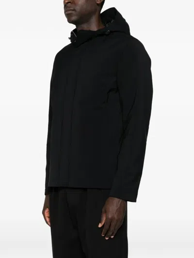 Herno Black Polyester Elastane Bomber Jacket In Black