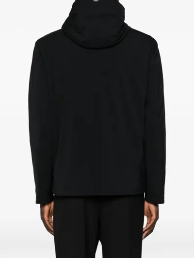 Herno Black Polyester Elastane Bomber Jacket In Black