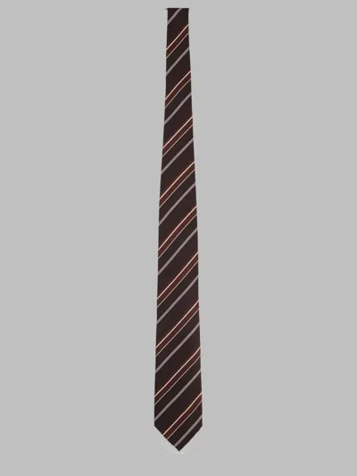 Tom Ford Stripe Jacquard Silk Tie In Brown