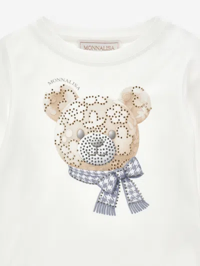 Monnalisa Sequin Teddy Bear T-shirt In Multi