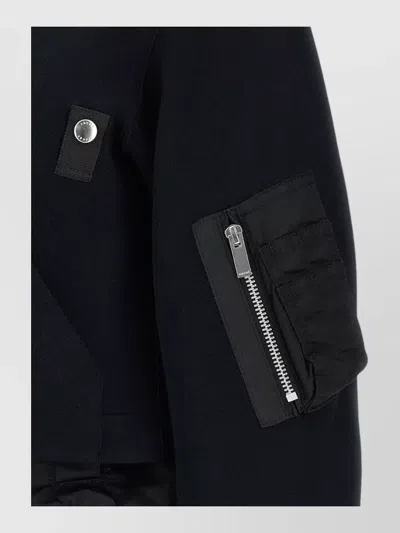 Sacai Sponge Double-layer Bomber Jacket In Black