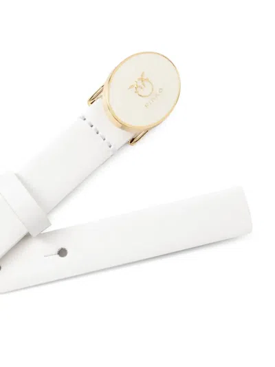 Pinko 러브 버드 로고 장식 벨트 In White