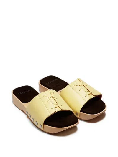Lili Curia 우마 레이스업 스터드 샌들 In Yellow